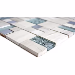 Mosani MOS88-0202 carreau Mosaique Gris, Blanc