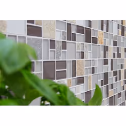 Mosani MOS88-0206 carreau Mosaique Gris, Marron