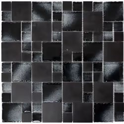 Mosani MOS88-0304, Mosaique, Verre, pierre, Noir, Intérieure, Rectangle, 300 mm