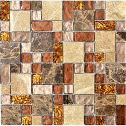 Mosani MOS88-1303 carreau Mosaique Beige, Marron