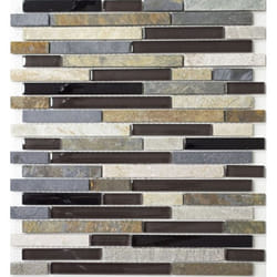 Mosani MOS86-0206 carreau Mosaique Noir, Gris, Beige, Marron