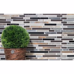 Mosani MOS86-0206 carreau Mosaique Noir, Gris, Beige, Marron