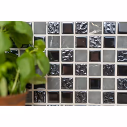 Mosani MOS62-0302-GN carreau Mosaique Noir, Gris