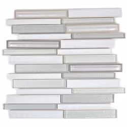 Mosani MOS83IC-0131, Mosaique, Vitrocéramique, Blanc, Intérieure, Rectangle, 300 mm
