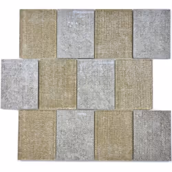 Mosani MOS88J-1202, Mosaique, Vitrocéramique, Beige, Intérieure, Rectangle, 300 mm