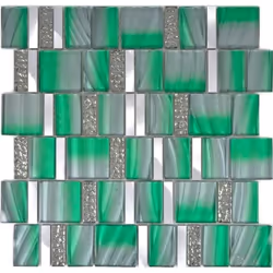 Mosani MOS88-0005, Mosaique, Métal, Vert, Intérieure, Rectangle, 297 mm