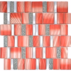 Mosani MOS88-0009, Mosaique, Métal, Rouge, Intérieure, Rectangle, 297 mm