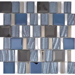 Mosani MOS88-0017, Mosaique, Métal, Argent, Intérieure, Rectangle, 297 mm