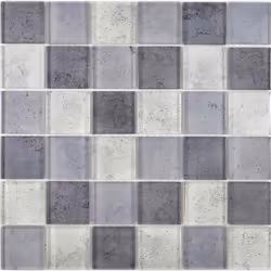 Mosani MOS88-0022, Mosaique, Verre, Gris, Intérieure, Rectangle, 298 mm