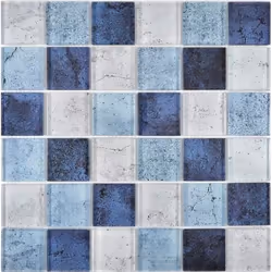 Mosani MOS88-0044, Mosaique, Verre, Bleu, Intérieure, Rectangle, 298 mm