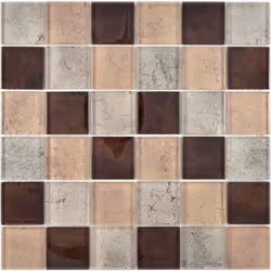 Mosani MOS88-1212, Mosaique, Verre, Beige, Intérieure, Rectangle, 298 mm