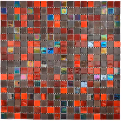 Mosani MOS58-0913, Mosaique, Verre, Marron, Rouge, Intérieure, Rectangle, 295 mm