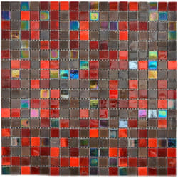 Mosani MOS58-0913 carreau Mosaique Marron, Rouge