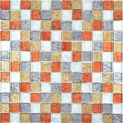 Mosani MOS88-71739 carreau Mosaique Noir, Or, Argent, Rouge