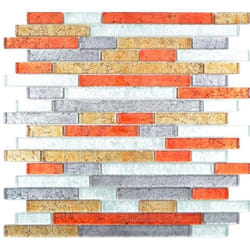 Mosani MOS87-71739 carreau Mosaique Noir, Or, Argent, Rouge