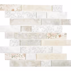 Mosani MOS24-2095, Mosaique, Verre, Rose, Intérieure, Rectangle, 300 mm
