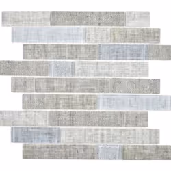 Mosani MOS24-2097, Mosaique, Verre, Gris, Intérieure, Rectangle, 300 mm