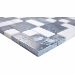 Mosani MOS88-0302 carreau Mosaique Noir, Blanc