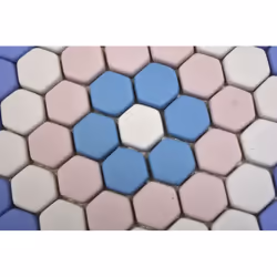 Mosani MOS140-ROHX9 carreau Mosaique Bleu, Blanc