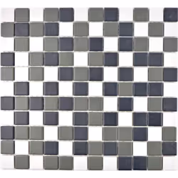 Mosani MOS18-2213-R10, Mosaique, Vitrocéramique, Noir, Blanc, Intérieure, Rectangle, 326 mm