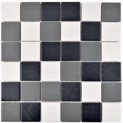 Mosani MOS14-2213-R10, Mosaique, Vitrocéramique, Noir, Blanc, Intérieure, Rectangle, 298 mm