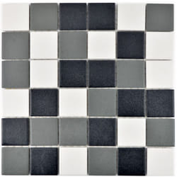 Mosani MOS14-2213-R10 carreau Mosaique Noir, Blanc