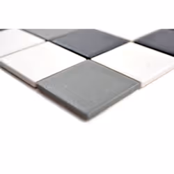 Mosani MOS14-2213-R10 carreau Mosaique Noir, Blanc