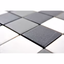 Mosani MOS14-2213-R10 carreau Mosaique Noir, Blanc