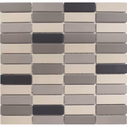 Mosani MOS24B-0208-R10, Mosaique, Verre, Gris, Beige, Intérieure, Rectangle, 297 mm