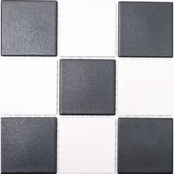 Mosani MOS22-0304-R10, Mosaique, Vitrocéramique, Noir, Blanc, Intérieure, Rectangle, 298 mm