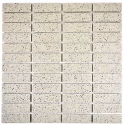 Mosani MOS24-0103-R10, Mosaique, Verre, Blanc, Intérieure, Rectangle, 300 mm