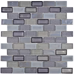 Mosani MOS83IC-0229, Mosaique, Vitrocéramique, Gris, Intérieure, Rectangle, 300 mm