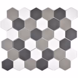 Mosani MOS11B-0123-R10, Mosaique, Verre, Noir, Gris, Blanc, Intérieure, Rectangle, 325 mm