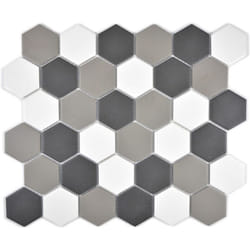 Mosani MOS11B-0123-R10 carreau Mosaique Noir, Gris, Blanc
