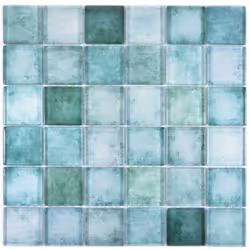 Mosani MOS88-0050, Mosaique, Verre, Vert, Intérieure, Rectangle, 300 mm