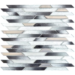 Mosani MOS86-0203 carreau Mosaique Noir, Argent