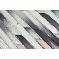 Mosani MOS86-0203 carreau Mosaique Noir, Argent