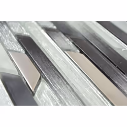 Mosani MOS86-0203 carreau Mosaique Noir, Argent