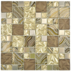 Mosani MOS88-1207 carreau Mosaique Beige, Marron