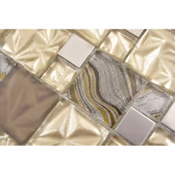Mosani MOS88-1207 carreau Mosaique Beige, Marron