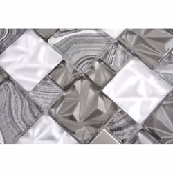 Mosani MOS88-1702 carreau Mosaique Noir, Gris