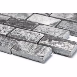 Mosani MOS28-0202_C carreau Mosaique Gris, Argent