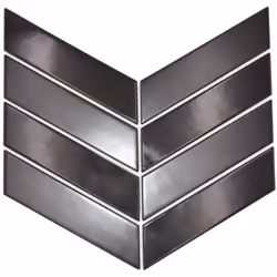 Mosani MOS24-CHEV19, Mosaique, Vitrocéramique, Noir, Intérieure, Rectangle, 318 mm