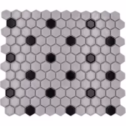Mosani MOS11A-03G01, Mosaique, Vitrocéramique, Noir, Blanc, Intérieure, Rectangle, 260 mm