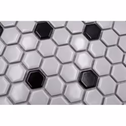 Mosani MOS11A-03G01 carreau Mosaique Noir, Blanc