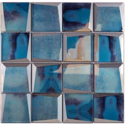 Mosani MOS88-XB10, Mosaique, Verre, Bleu, Intérieure, Rectangle, 300 mm