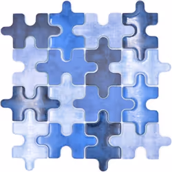 Mosani MOS88-PT01, Mosaique, Verre, Bleu, Intérieure, Rectangle, 298 mm