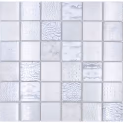 Mosani MOS78-W18, Mosaique, Verre, Blanc, Intérieure, Rectangle, 298 mm