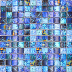 Mosani MOS68-WL74 carreau Mosaique Bleu, Turquoise