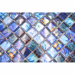 Mosani MOS68-WL74 carreau Mosaique Bleu, Turquoise